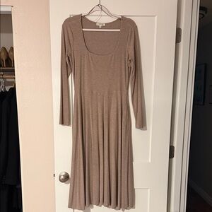 Nine Britton Long Sleeve Tan Dress